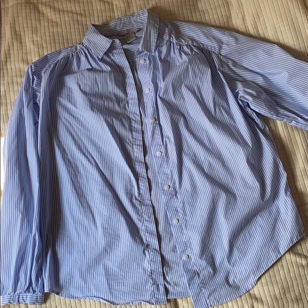 H&M Blue Pinstripe Button Down Shirt